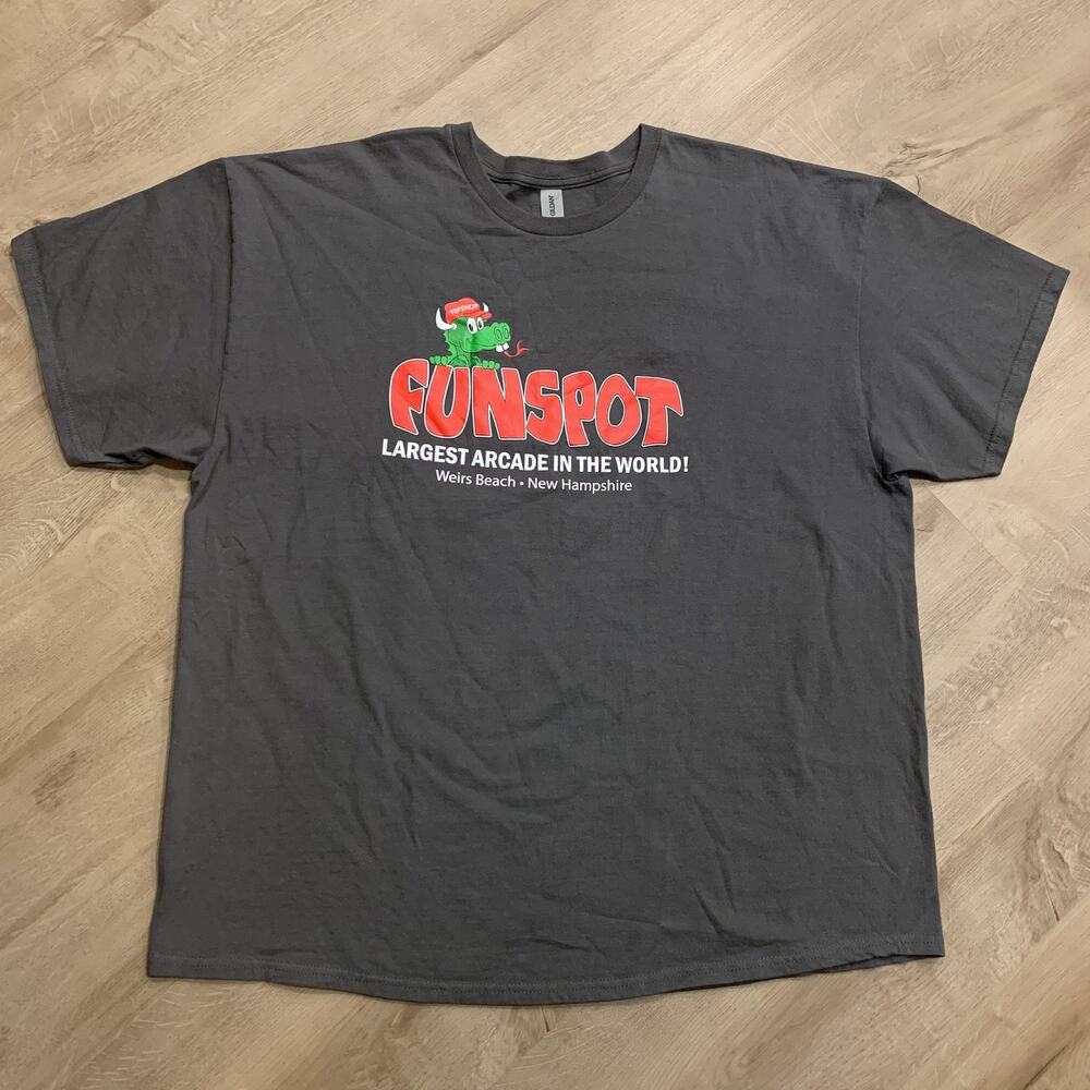 FunSpot Largest Arcade In The World T-Shirt Men's 2XL XXL Gray Weirs Beach NH